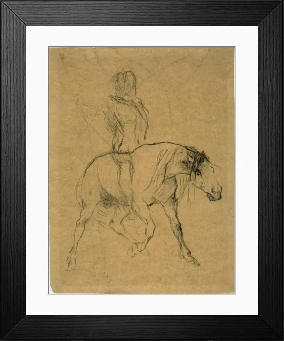 Framed Print : Study of a Horse and Rider, c. 1874. Creator: Jules Elie Delaunay Framed Print : Study of a Horse and Rider, c. 1874. Creator: Jules Elie Delaunay