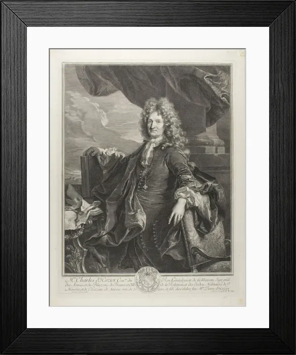 Framed Print : Charles d Hozier, Kings Genealogist, 1691. Creator: Gerard Edelinck Framed Print : Charles d Hozier, Kings Genealogist, 1691. Creator: Gerard Edelinck