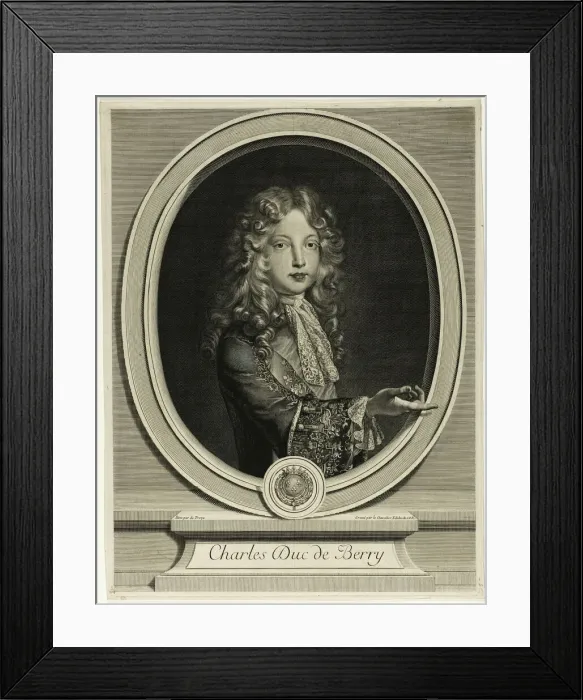 Framed Print : Charles Duc de Berry, n. d. Creator: Gerard Edelinck Framed Print : Charles Duc de Berry, n. d. Creator: Gerard Edelinck
