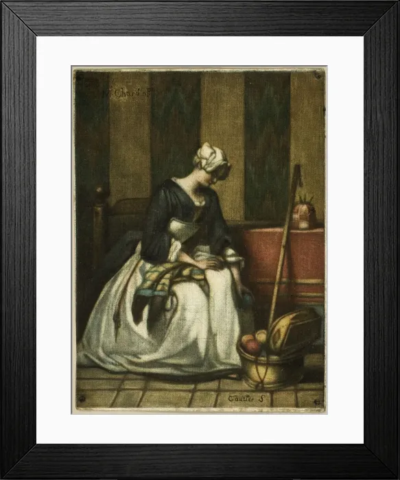 Framed Print : The Tapestry Worker, 1743. Creator: Jacques Fabian Gautier Dagoty Framed Print : The Tapestry Worker, 1743. Creator: Jacques Fabian Gautier Dagoty