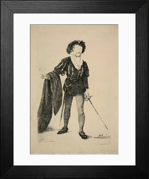 Framed Print : Faure in the Role of Hamlet, c. 1877. Creator: Henri-Charles Guerard Framed Print : Faure in the Role of Hamlet, c. 1877. Creator: Henri-Charles Guerard