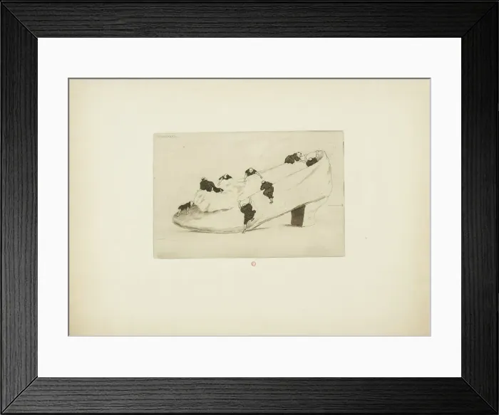 Framed Print : The Assault of the Shoe, 1888. Creator: Henri-Charles Guerard Framed Print : The Assault of the Shoe, 1888. Creator: Henri-Charles Guerard
