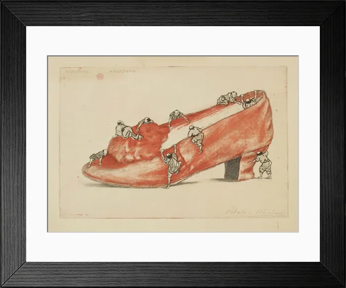 Framed Print : The Assault of the Shoe, 1888. Creator: Henri-Charles Guerard Framed Print : The Assault of the Shoe, 1888. Creator: Henri-Charles Guerard