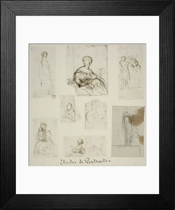 Framed Print : Group of Portrait and Compositional Studies, n. d. Creator: Jules Elie Delaunay Framed Print : Group of Portrait and Compositional Studies, n. d. Creator: Jules Elie Delaunay