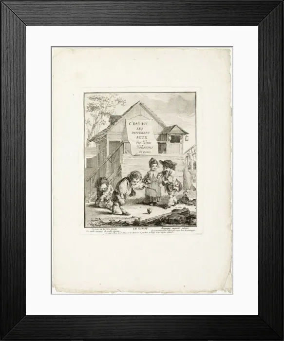 Framed Print : Horse Shoes, from The Games of the Urchins of Paris, 1770. Creator: Jean Baptiste Tilliard Framed Print : Horse Shoes, from The Games of the Urchins of Paris, 1770. Creator: Jean Baptiste Tilliard