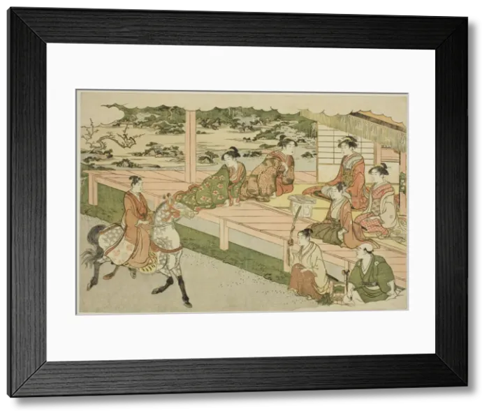 Framed Print : The First Horseback Ride of the New Year (Uma norizome), from the illustrated book... c. 1787. Creator: Torii Kiyonaga Framed Print : The First Horseback Ride of the New Year (Uma norizome), from the illustrated book... c. 1787. Creator: Torii Kiyonaga