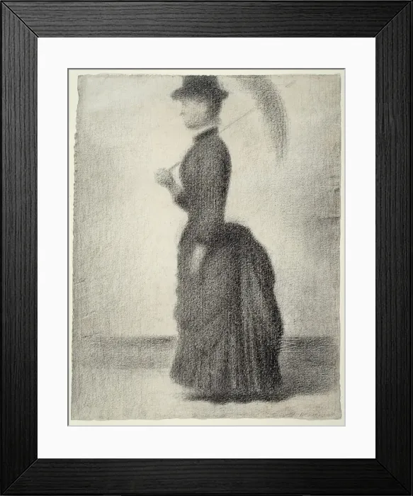Framed Print : Woman Walking with a Parasol (study for La Grande Jatte), 1884. Creator: Georges-Pierre Seurat Framed Print : Woman Walking with a Parasol (study for La Grande Jatte), 1884. Creator: Georges-Pierre Seurat