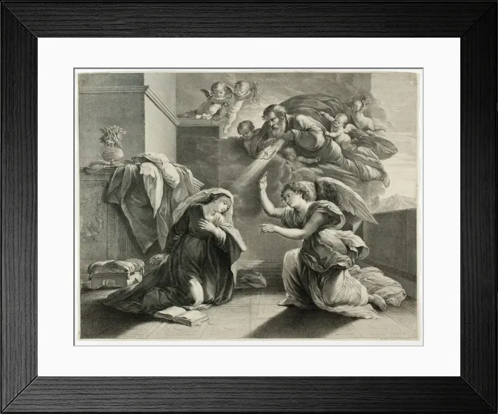 Framed Print : The Annunciation, 1660 / 71. Creator: Gerard Edelinck Framed Print : The Annunciation, 1660 / 71. Creator: Gerard Edelinck