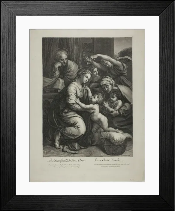Framed Print : Holy Family of Jesus Christ, n. d. Creator: Gerard Edelinck Framed Print : Holy Family of Jesus Christ, n. d. Creator: Gerard Edelinck