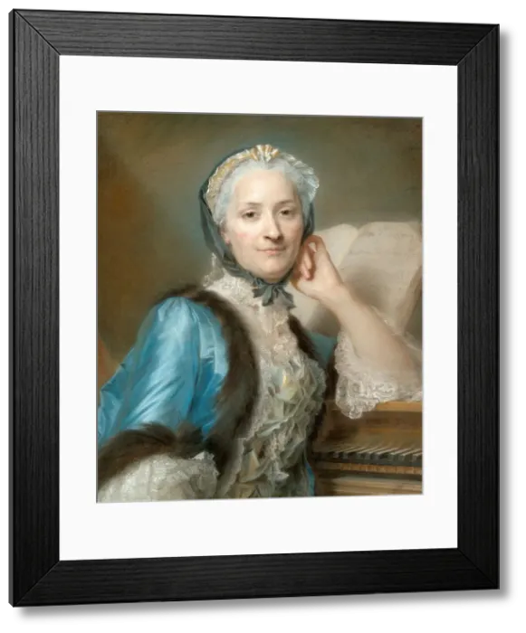 Framed Print : Portrait of Madame Anne-Jeanne Cassanea de Mondonville, nee Boucon (1708-1780), c. 1752. Creator: Maurice-Quentin de La Tour Framed Print : Portrait of Madame Anne-Jeanne Cassanea de Mondonville, nee Boucon (1708-1780), c. 1752. Creator: Maurice-Quentin de La Tour