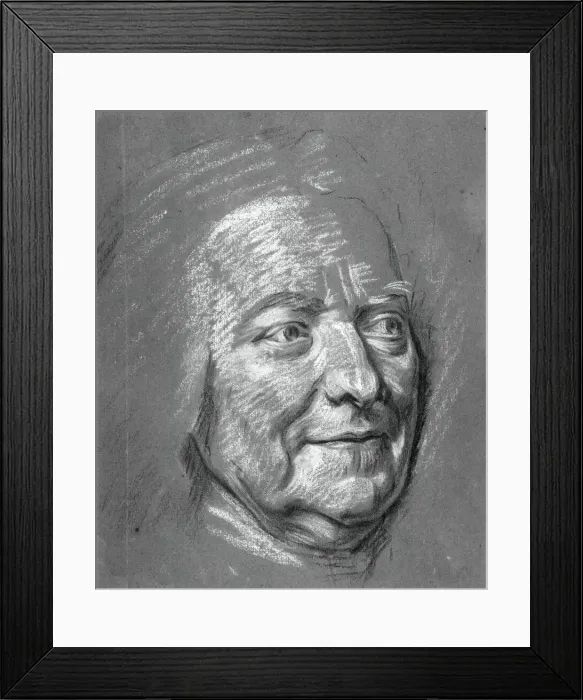 Framed Print : Portrait of M. Louis Silvestre, c. 1753. Creator: Maurice-Quentin de La Tour Framed Print : Portrait of M. Louis Silvestre, c. 1753. Creator: Maurice-Quentin de La Tour