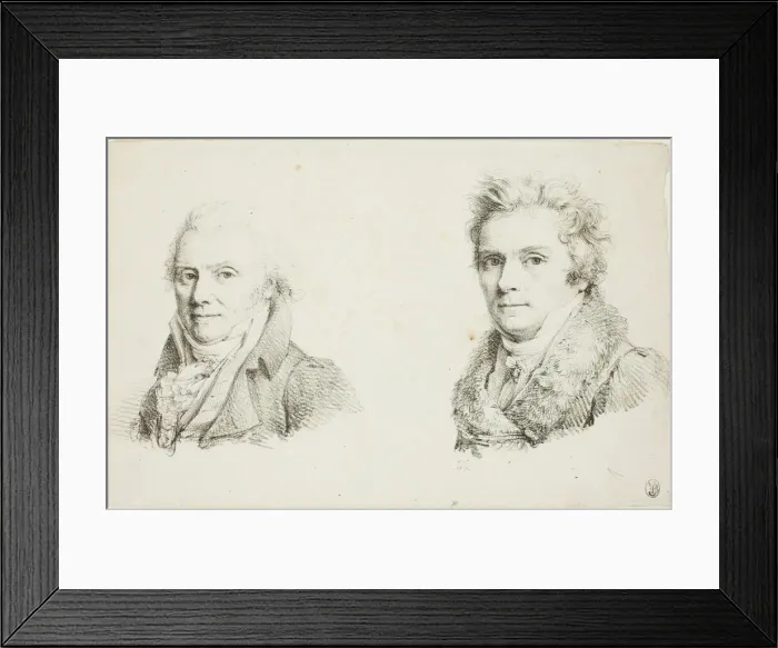 Framed Print : Self-Portrait in a Dark Cloth Coat and Self-Portrait in a Fur-Collared Coat, c. 1817. Creators: Jean Antoine Laurent, Charles-Philibert de Lasteyrie Framed Print : Self-Portrait in a Dark Cloth Coat and Self-Portrait in a Fur-Collared Coat, c. 1817. Creators: Jean Antoine Laurent, Charles-Philibert de Lasteyrie