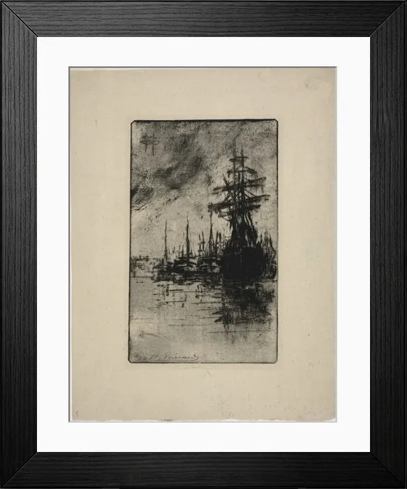 Framed Print : Sailboats on the water, c. 1888. Creator: Henri-Charles Guerard Framed Print : Sailboats on the water, c. 1888. Creator: Henri-Charles Guerard