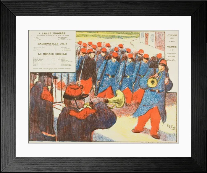 Framed Print : Third Performance: A Bas le progres!, Mademoiselle Julie, Le Menage Bresile, for Le The... 1892-93. Creator: Henri-Gabriel Ibels Framed Print : Third Performance: A Bas le progres!, Mademoiselle Julie, Le Menage Bresile, for Le The... 1892-93. Creator: Henri-Gabriel Ibels