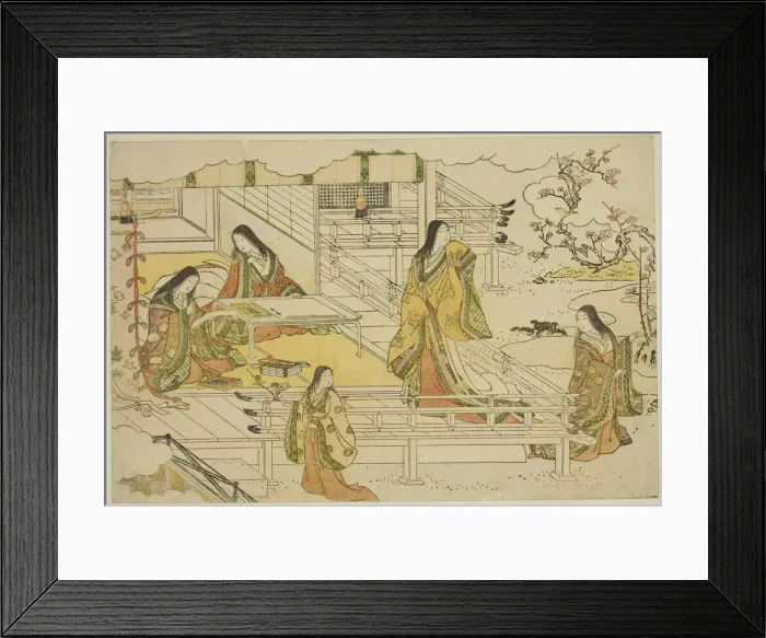 Framed Print : The First Calligraphy of the New Year (Kissho hajime), from the illustrated book Colors... c.1787. Creator: Torii Kiyonaga Framed Print : The First Calligraphy of the New Year (Kissho hajime), from the illustrated book Colors... c.1787. Creator: Torii Kiyonaga