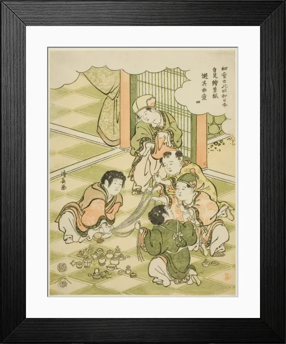 Framed Print : No. 4: Chinese boys playing a raffle game, from the series Children Say This is... c. 1791. Creator: Torii Kiyonaga Framed Print : No. 4: Chinese boys playing a raffle game, from the series Children Say This is... c. 1791. Creator: Torii Kiyonaga