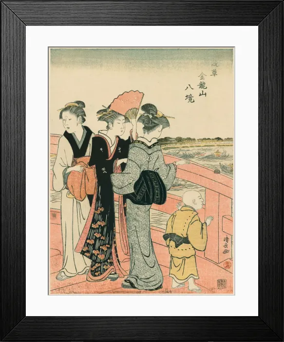 Framed Print : Watching the Water Festival from Azuma Bridge, from the series Eight Precincts of the... c. 1782. Creator: Torii Kiyonaga Framed Print : Watching the Water Festival from Azuma Bridge, from the series Eight Precincts of the... c. 1782. Creator: Torii Kiyonaga
