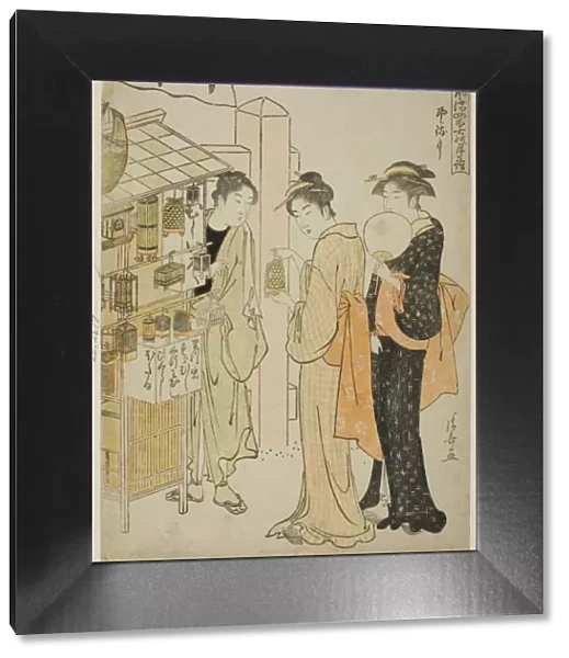 The Sixth Month (Kazemachizuki), from the series 'Fashionable Monthly Visits to Sacred... c. 1784. Creator: Torii Kiyonaga
