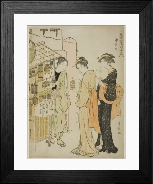 Framed Print : The Sixth Month (Kazemachizuki), from the series Fashionable Monthly Visits to Sacred... c. 1784. Creator: Torii Kiyonaga Framed Print : The Sixth Month (Kazemachizuki), from the series Fashionable Monthly Visits to Sacred... c. 1784. Creator: Torii Kiyonaga