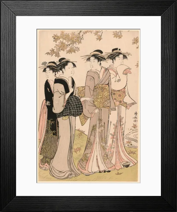 Framed Print : Beauties Under a Maple Tree, from the series A Collection of Contemporary Beauties of... c. 1784. Creator: Torii Kiyonaga Framed Print : Beauties Under a Maple Tree, from the series A Collection of Contemporary Beauties of... c. 1784. Creator: Torii Kiyonaga