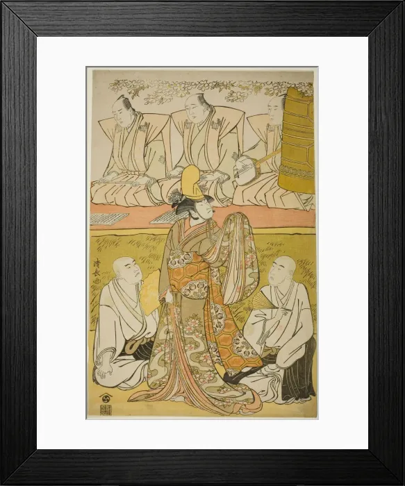Framed Print : The Actor Nakamura Nakazo I as the Shirabyoshi Katsuragi, Matsumoto Koshiro IV as the monk... 1783. Creator: Torii Kiyonaga Framed Print : The Actor Nakamura Nakazo I as the Shirabyoshi Katsuragi, Matsumoto Koshiro IV as the monk... 1783. Creator: Torii Kiyonaga