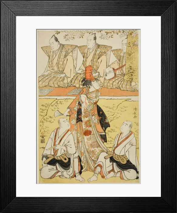 Framed Print : The Actors Segawa Kikunojo III as Koito, Sawamura Sojuro III as the monk Sainenbo, and Ich... 1783. Creator: Torii Kiyonaga Framed Print : The Actors Segawa Kikunojo III as Koito, Sawamura Sojuro III as the monk Sainenbo, and Ich... 1783. Creator: Torii Kiyonaga