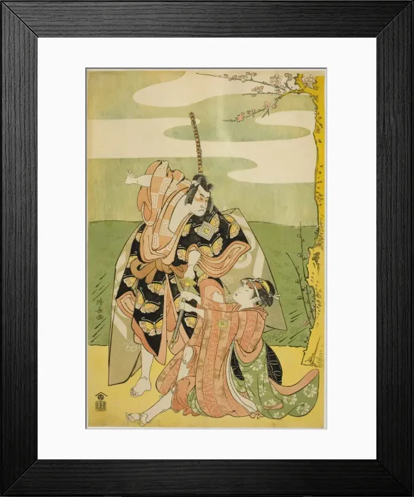 Framed Print : The Actor Ichikawa Monnosuke II as Soga no Goro and Segawa Kikunojo III as Tsukisayo... c. 1782. Creator: Torii Kiyonaga Framed Print : The Actor Ichikawa Monnosuke II as Soga no Goro and Segawa Kikunojo III as Tsukisayo... c. 1782. Creator: Torii Kiyonaga