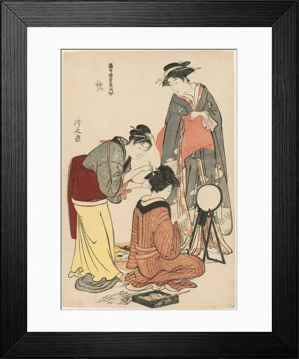 Framed Print : Entertainers of the Tachibana, from the series A Collection of Contemporary Beauties of... c.1782. Creator: Torii Kiyonaga Framed Print : Entertainers of the Tachibana, from the series A Collection of Contemporary Beauties of... c.1782. Creator: Torii Kiyonaga