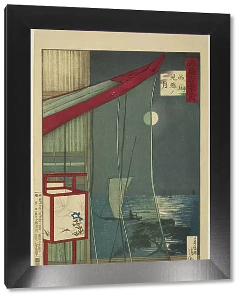 The Moon Beyond Shinagawa (Shinagawa mikoshi no tsuki), from the series 'One Hundred Views... 1884. Creator: Kobayashi Kiyochika