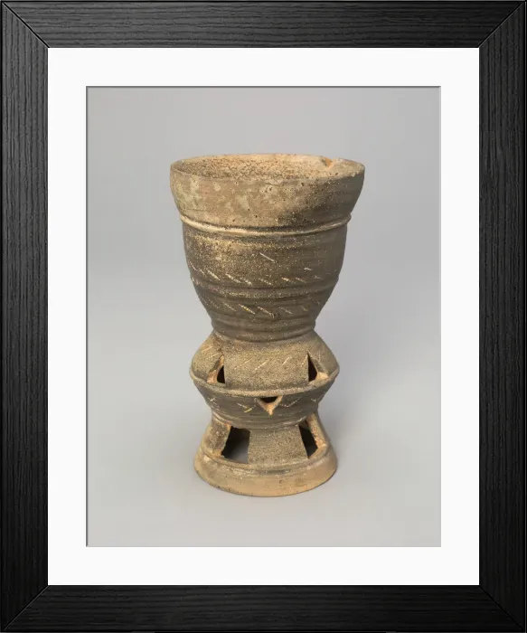 Framed Print : Cup with Interior Rattle and Incised and Openwork Decoration, Korea, Three Kingdoms... 5th century. Creator: Unknown