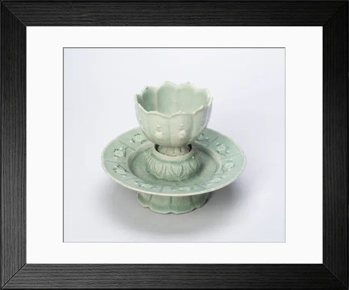 Framed Print : Lobed Cup and Stand with Chrysanthemum Flower Heads, Floral Sprays, and Fish Amid... 12th / 13th cent Creator: Unknown Framed Print : Lobed Cup and Stand with Chrysanthemum Flower Heads, Floral Sprays, and Fish Amid... 12th / 13th cent Creator: Unknown