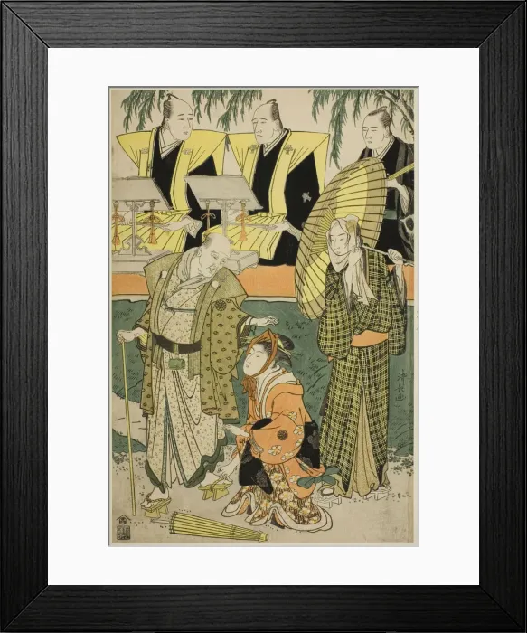Framed Print : The Actors Bando Matakuro IV as Chubei, Osagawa Tsuneyo II as Umegawa, and Nakamura Katsug... 1783. Creator: Torii Kiyonaga Framed Print : The Actors Bando Matakuro IV as Chubei, Osagawa Tsuneyo II as Umegawa, and Nakamura Katsug... 1783. Creator: Torii Kiyonaga