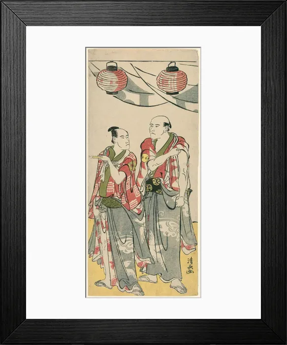 Framed Print : The Actors Arashi Ryuzo II and Ichikawa Komazo III, from a pentaptych of eleven actors cel... 1788. Creator: Torii Kiyonaga Framed Print : The Actors Arashi Ryuzo II and Ichikawa Komazo III, from a pentaptych of eleven actors cel... 1788. Creator: Torii Kiyonaga
