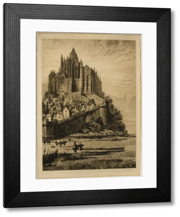 Framed Print : Mont Saint-Michel, 1882. Creator: Axel Herman Haig Framed Print : Mont Saint-Michel, 1882. Creator: Axel Herman Haig