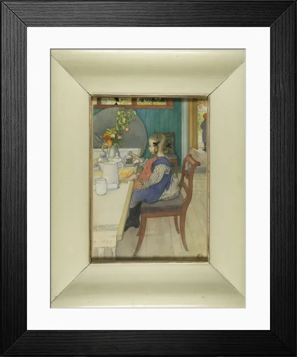 Framed Print : Little Lie-A-Beds Sad Breakfast, 1900. Creator: Carl Olof Larsson Framed Print : Little Lie-A-Beds Sad Breakfast, 1900. Creator: Carl Olof Larsson