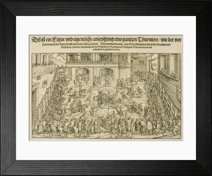Framed Print : The Tournament, 1565. Creator: Jost Ammon Framed Print : The Tournament, 1565. Creator: Jost Ammon