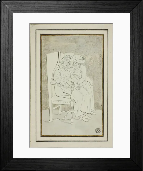 Framed Print : Old Man with Young Woman, n. d. Creator: Marquand Fidel Dominikus Wocher Framed Print : Old Man with Young Woman, n. d. Creator: Marquand Fidel Dominikus Wocher
