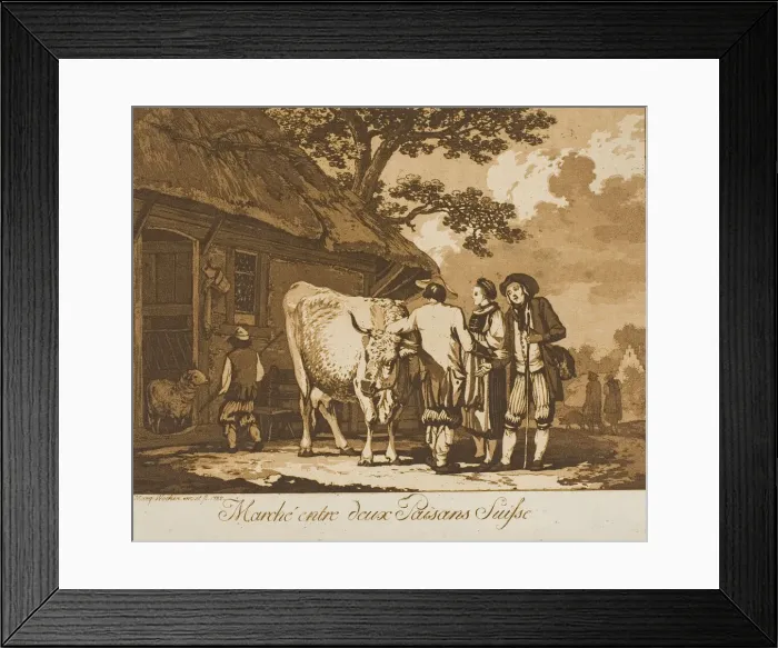 Framed Print : Two Swiss Peasants Bargaining, 1785. Creator: Marquand Fidel Dominikus Wocher Framed Print : Two Swiss Peasants Bargaining, 1785. Creator: Marquand Fidel Dominikus Wocher