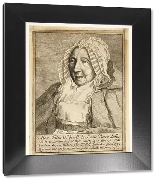 Madame Pierre Lullin-Fatio, 1763, after a drawing dated April 1762. Creator: Francois Jalabert