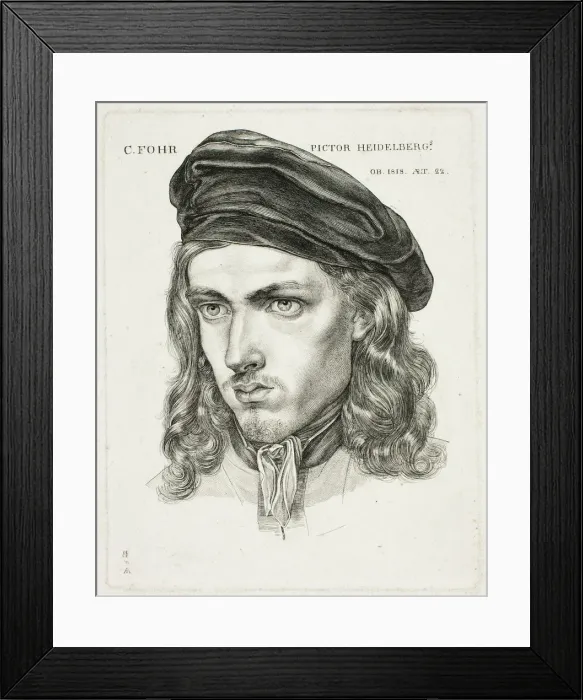Framed Print : Portrait of Karl Philip Fohr, 1818. Creator: Samuel Amsler Framed Print : Portrait of Karl Philip Fohr, 1818. Creator: Samuel Amsler