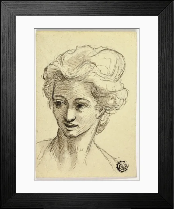 Framed Print : Head of Woman, Turning Left, n. d. Creator: tyle of Angelica Kauffmann Swiss, 1741-1807 Framed Print : Head of Woman, Turning Left, n. d. Creator: tyle of Angelica Kauffmann Swiss, 1741-1807