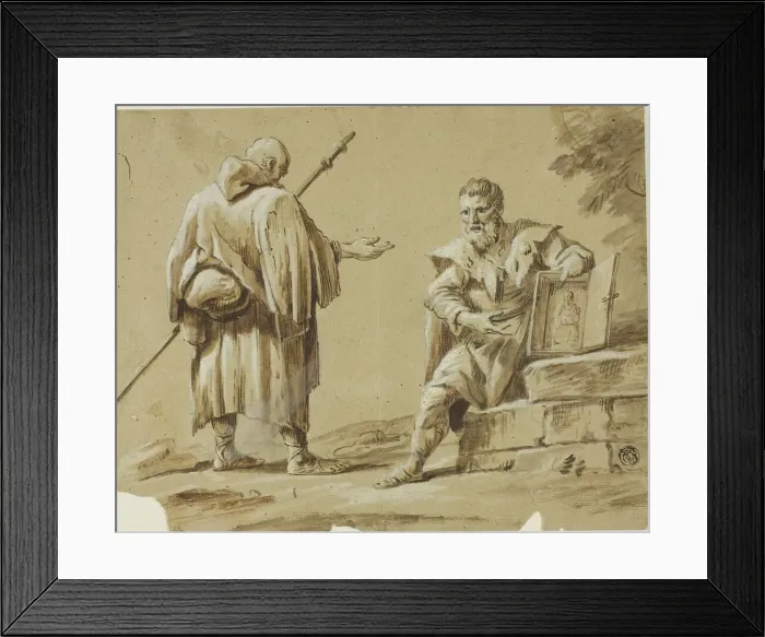Framed Print : Two Pilgrims with Portable Shrine, n. d. Creator: Tiberius Dominikus Wocher Framed Print : Two Pilgrims with Portable Shrine, n. d. Creator: Tiberius Dominikus Wocher