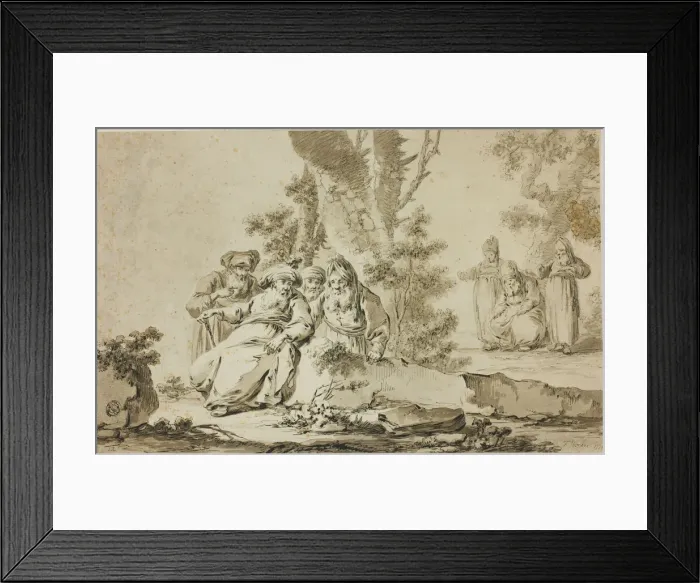Framed Print : Figures in Oriental Costume in a Landscape, n. d. Creator: Tiberius Dominikus Wocher Framed Print : Figures in Oriental Costume in a Landscape, n. d. Creator: Tiberius Dominikus Wocher