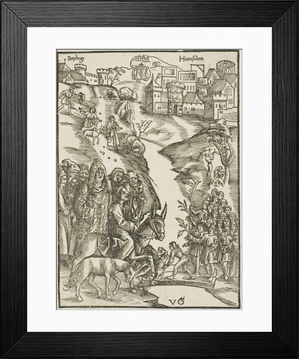Framed Print : Christs Entry into Jerusalem, from Passio domini nostri Jesu Christi, c. 1503. Creators: Urs Graf, Johann Knobloch Framed Print : Christs Entry into Jerusalem, from Passio domini nostri Jesu Christi, c. 1503. Creators: Urs Graf, Johann Knobloch