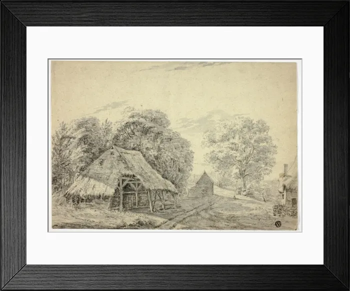 Framed Print : Thatched Shed on Farm, n. d. Creator: Unknown Framed Print : Thatched Shed on Farm, n. d. Creator: Unknown