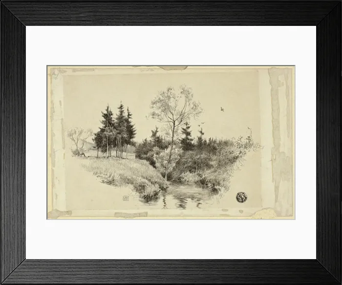 Framed Print : Brook in Forest, n. d. Creator: Unknown Framed Print : Brook in Forest, n. d. Creator: Unknown