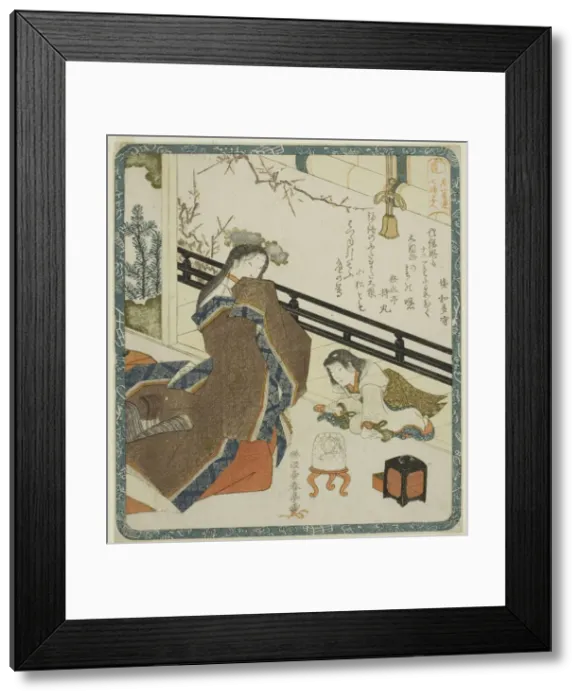 Framed Print : A Court Lady as Daikoku, from the series Seven Women as the Gods of Good Fortune... c. 1820. Creator: Katsukawa Shuntei Framed Print : A Court Lady as Daikoku, from the series Seven Women as the Gods of Good Fortune... c. 1820. Creator: Katsukawa Shuntei