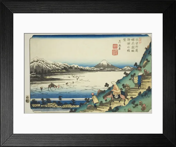 Framed Print : No. 31: View of Lake Suwa from Shiojiri Pass (Sanjuichi: Shiojiri toge Suwa no kosui... c. 1835 / 36. Creator: Ikeda Eisen) Framed Print : No. 31: View of Lake Suwa from Shiojiri Pass (Sanjuichi: Shiojiri toge Suwa no kosui... c. 1835 / 36. Creator: Ikeda Eisen)