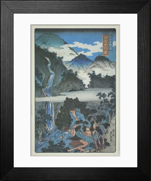 Framed Print : Nunobiki Falls at Jakko Shrine (Jakko Nunobiki no taki), from the series Scenic Spots... 1843 / 46. Creator: Ikeda Eisen Framed Print : Nunobiki Falls at Jakko Shrine (Jakko Nunobiki no taki), from the series Scenic Spots... 1843 / 46. Creator: Ikeda Eisen