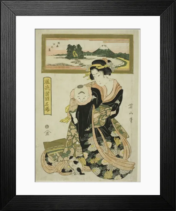 Framed Print : Enoshima in Sagami Province (Soshu Enoshima), fron the series Elegant Famous... early 19th cent. Creator: Kikukawa Eizan. Enoshima in Sagami Province (Soshu Enoshima), fron the series Elegant Famous... early 19th cent Framed Print : Enoshima in Sagami Province (Soshu Enoshima), fron the series Elegant Famous... early 19th cent. Creator: Kikukawa Eizan. Enoshima in Sagami Province (Soshu Enoshima), fron the series Elegant Famous... early 19th cent